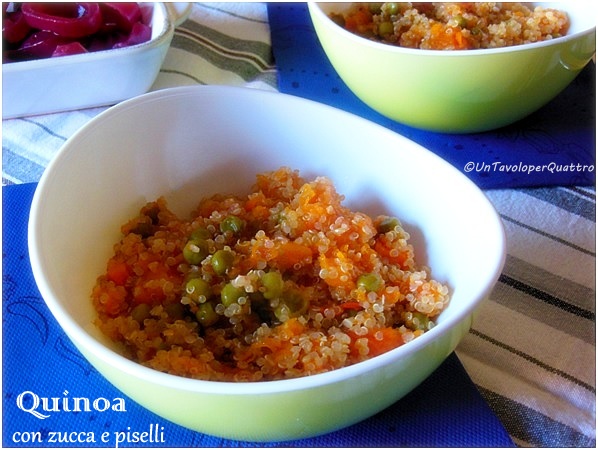 quinoa con zucca e piselli