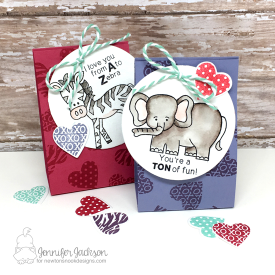 Sweet Treats Blog Hop | Zoo Chocolate Holders by Jennifer Jackson | Wild about Zoo stamp set by Newton's Nook Designs #newtonsnook
