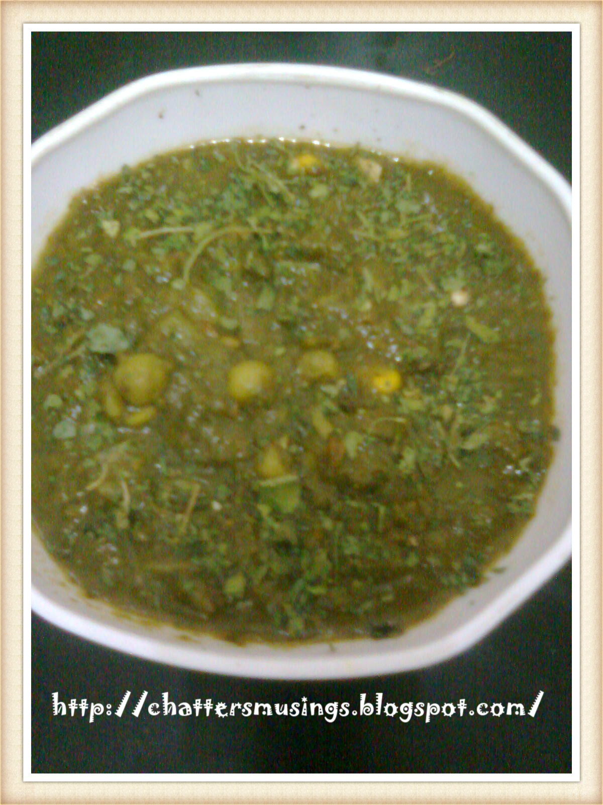 Corn,peas and capsicum in spinach gravy Homely Food