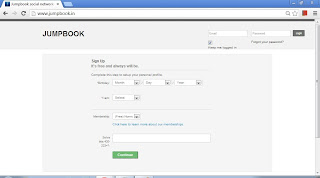 Sign Up page of Jumpbook Social Networking Website
