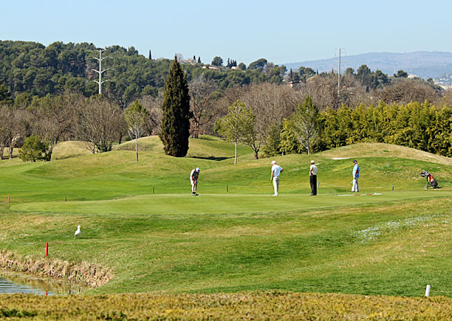 several golfers on the golf course