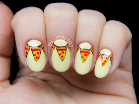 Pizza bunting nail art by @chalkboardnails
