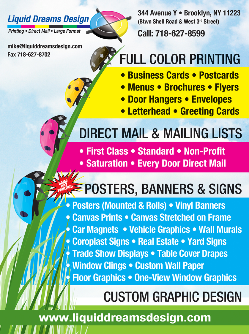 Liquid Dreams Design is the Leader in High Impact Advertising based in Brooklyn Printing