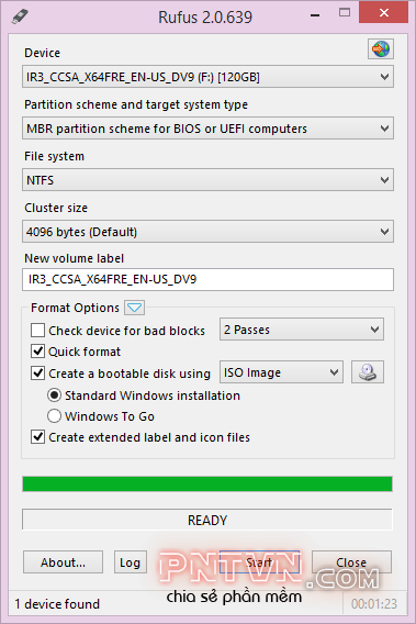Rufus 2.0.639 Final + Portable - Tạo bộ cài cho USB hiệu quả
