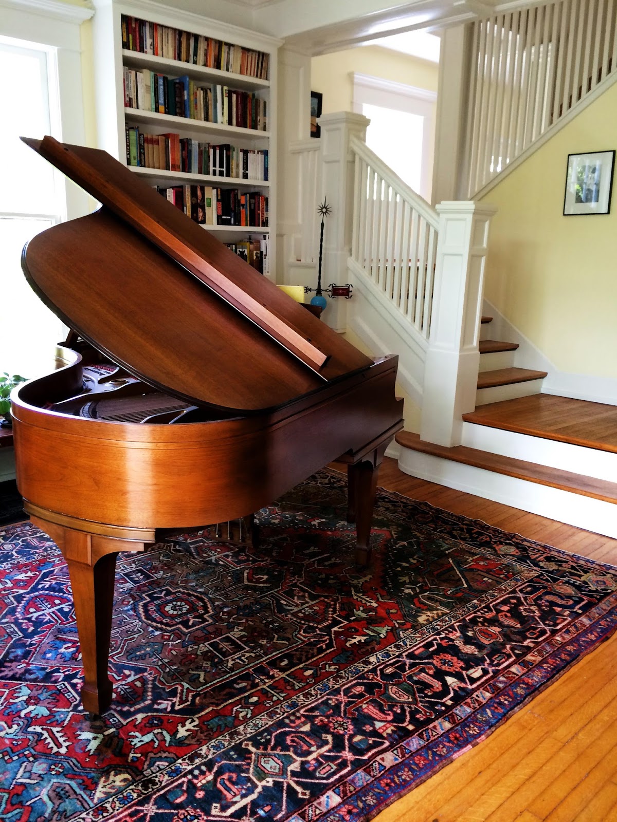 Mostly, the 1930's Heriz rug in William Morris type colors look