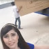 This girl is excited to show the world her new 84 inch TV, but something happened
