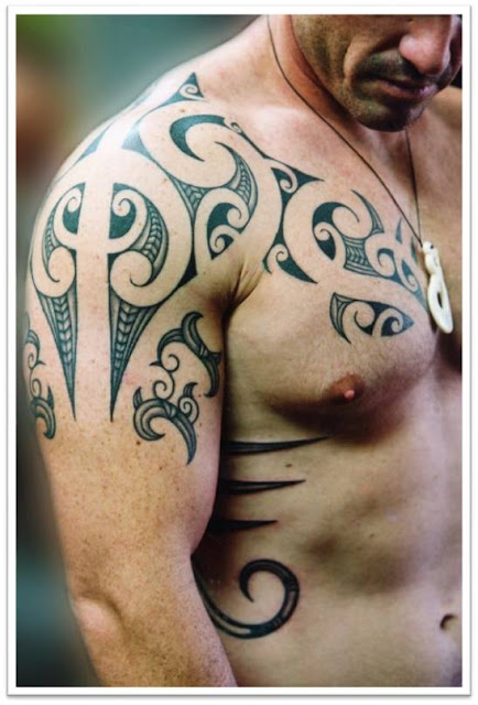 Awesome Shoulder and Chest Tattoo Design for Men 2011-12