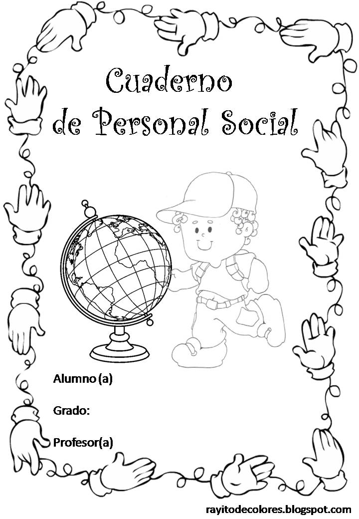 Carátula para cuaderno de personal social