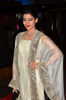 Samantha Ruth Prabhu cute in Lace Border Anarkali Dress with Koti at 64th Jio Filmfare Awards South ~  Exclusive 002
