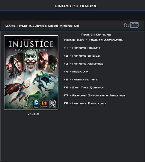 Injustice Gods Among Us v1.2.0 Trainer +8 [LinGon]