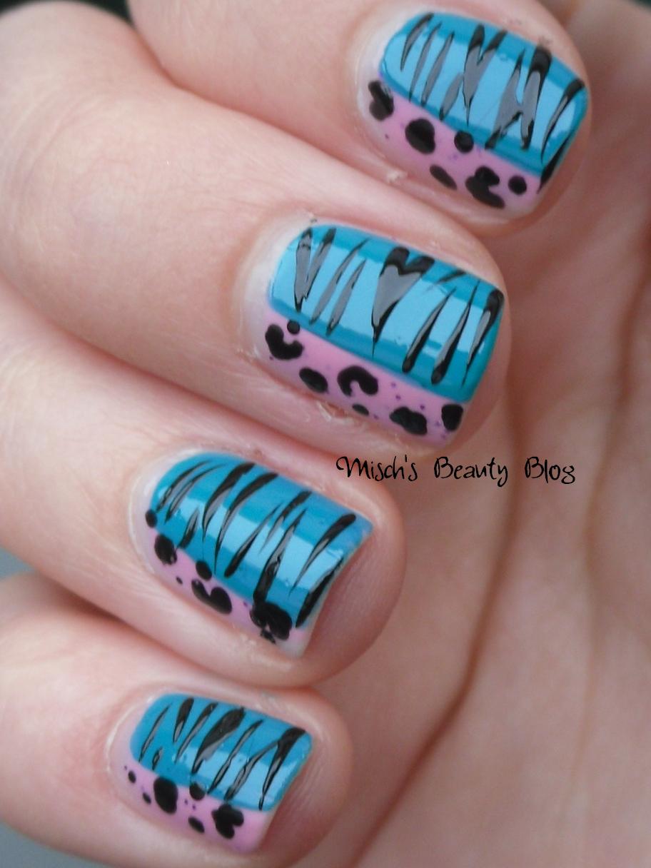 Misch's Beauty Blog Nail Art Tutorial Double Animal Print