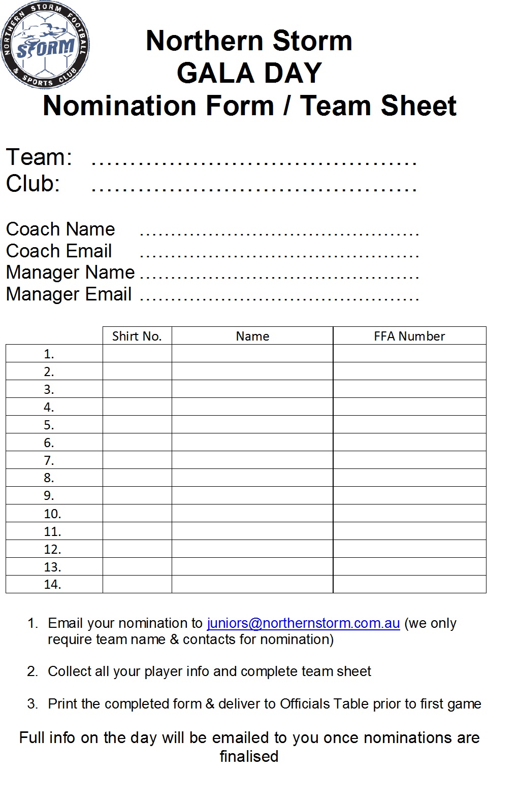 northern storm football club form u10