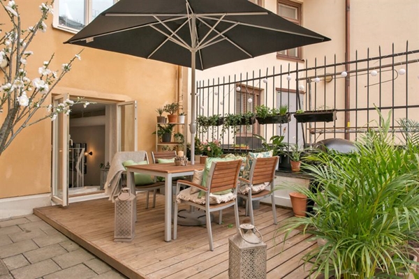 área externa decorada
