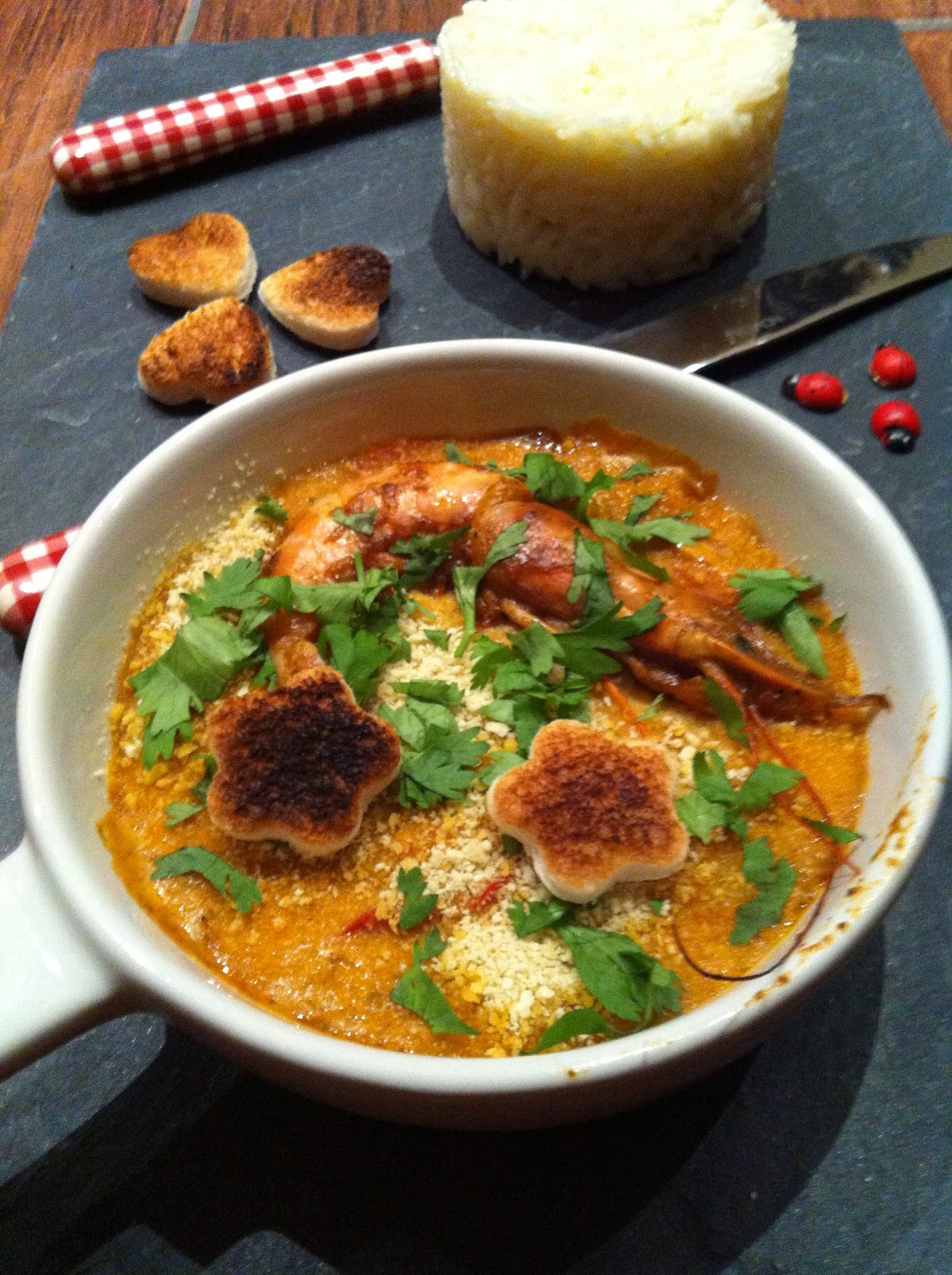 GRATIN DE GAMBAS AU CURRY