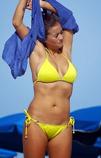 English: Catherine Giudici Yellow Bikini Miami
