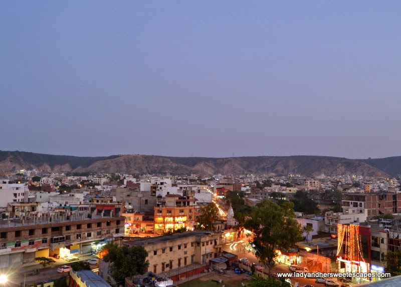 view from Ramada Jaipur roof deck