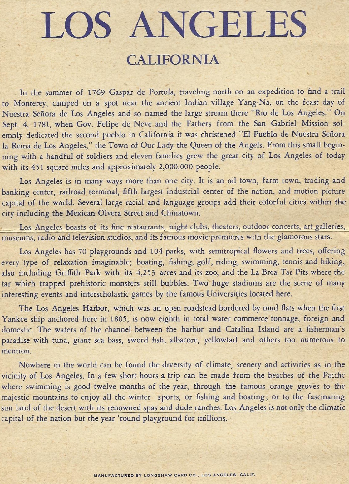 Vintage Travel Postcards Los Angeles Postcard Book