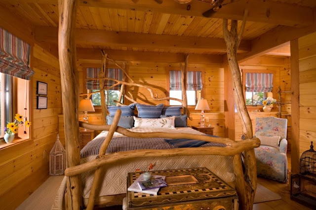 แบบห้องนอนเตียงนอนไม้