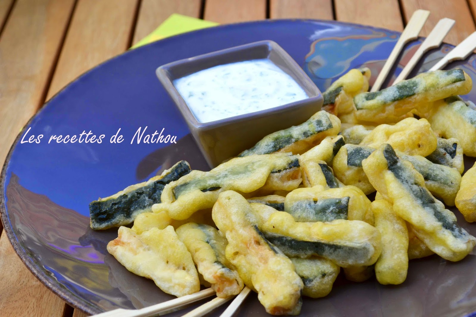 Ma cuisine au fil de mes idées... Tempura de courgettes, sauce aux