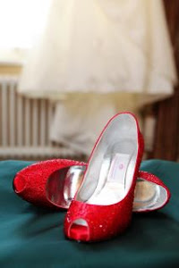 Crystal Couture - Red Crystal covered Ladies Bridal Wedding Shoes & Accessories: