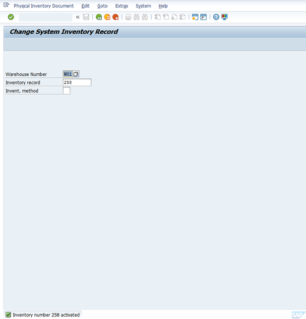 SAP ABAP Central Physical Inventory with respect to WM