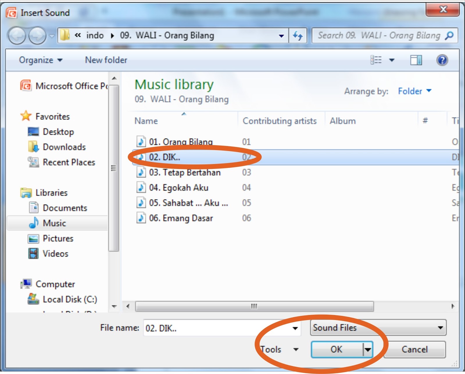 Menambahkan Mp3/ Musik Kedalam Presentasi Power Point belajar power point