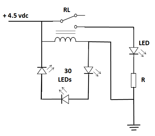  Relay Voltage Spike Glows 24 LEDs in Series