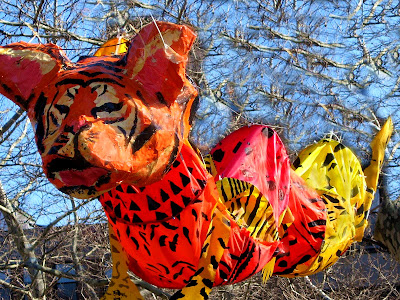 Tiger painting chinese lunar new year of the tiger card red February 2010 Public Domain Clip Art Photos and Images