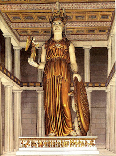 Estatua criselefantina de Atenea Parthenos, realizada por Fidias. Estatua criselefantina de Atenea Parthenos, realizada por Fidias.