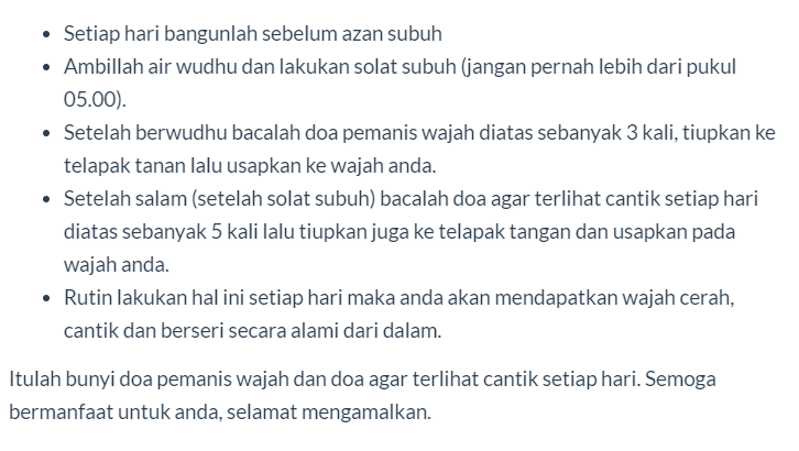 Doa Pemanis Wajah Doa Agar Terlihat Cantik Dan Bercahaya Setiap Hari Tips Berita Islam Melayu Politik
