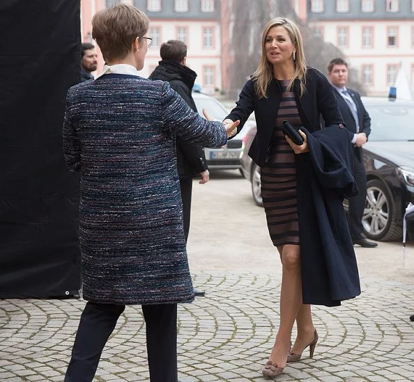 Queen Maxima wore Natan Dress and Jacket, Queen wore Salvatore Ferragamo flat shoes