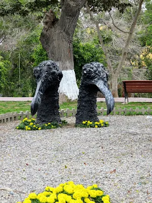 Vulture sculptures in Parque Cruz in the Barranco District of Lima Peru