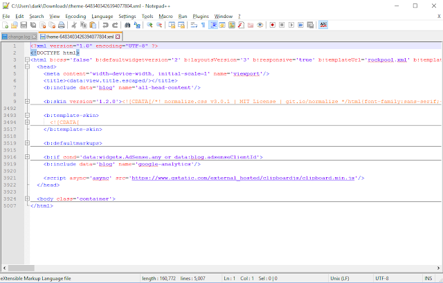 Notepad ++ to read and edit blogger template xml file Notepad ++ to read and edit blogger template xml file