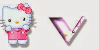 Alfabeto de Hello Kitty en diferentes posturas V. 
