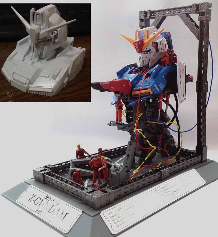 Custom Build 1/48 Zeta Gundam Head Display + Diorama