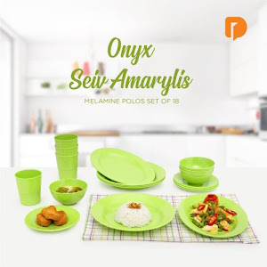 Onyx Seiv Amaryllis Melamine Polos Set of 18