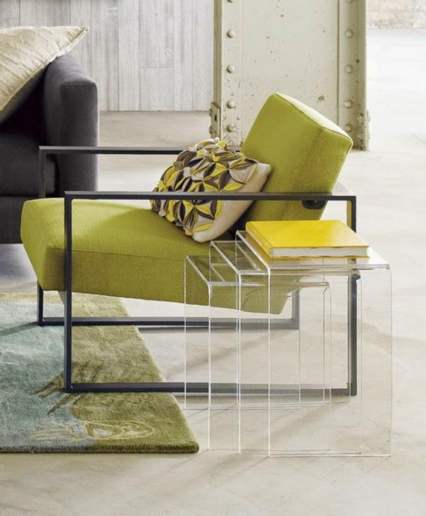 Interior design designer living room with nest tables