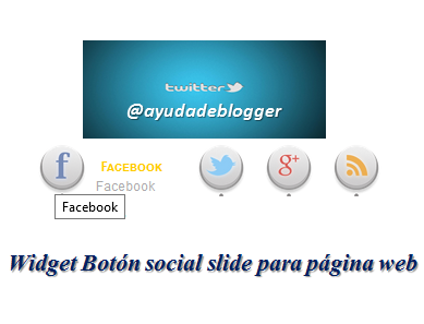 Widget Botón social slide para página web