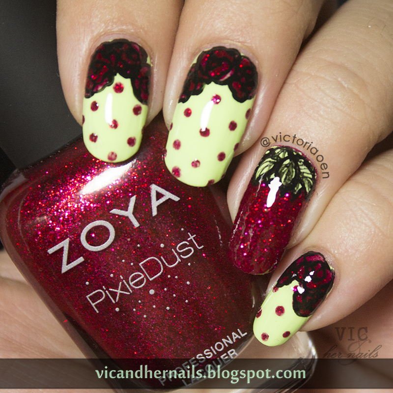 Vic and Her Nails: Digital Dozen Does Floral - Day 4: Roses
