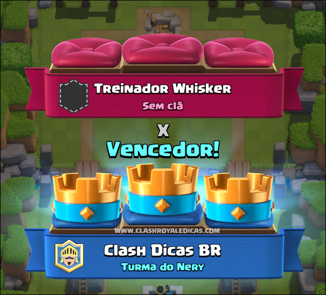 Tela no final da batalha Clash Royale