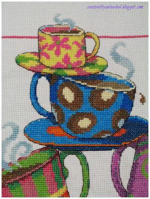 Cross stitch teacups