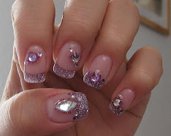 nail nails acrylic gems gem designs french manicure simple unique glitter easy pink colors diamonds arts nailart beginners creative diy