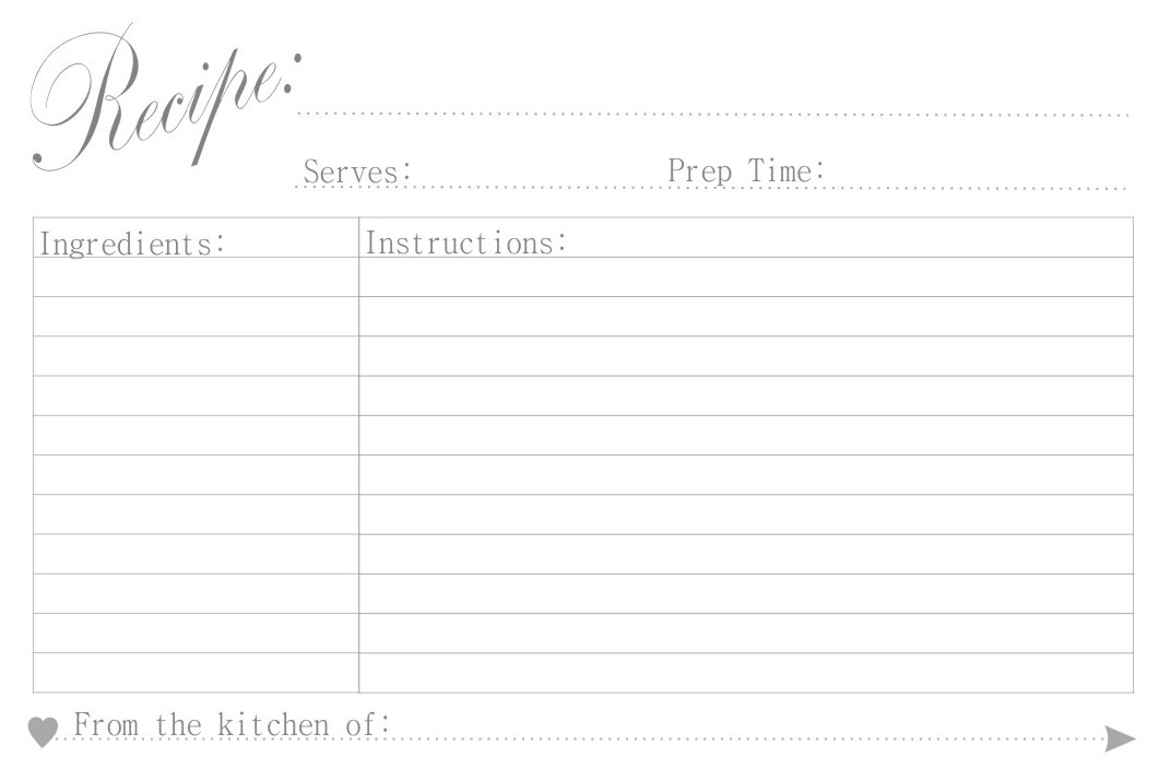 free 4x6 recipe card template ms word