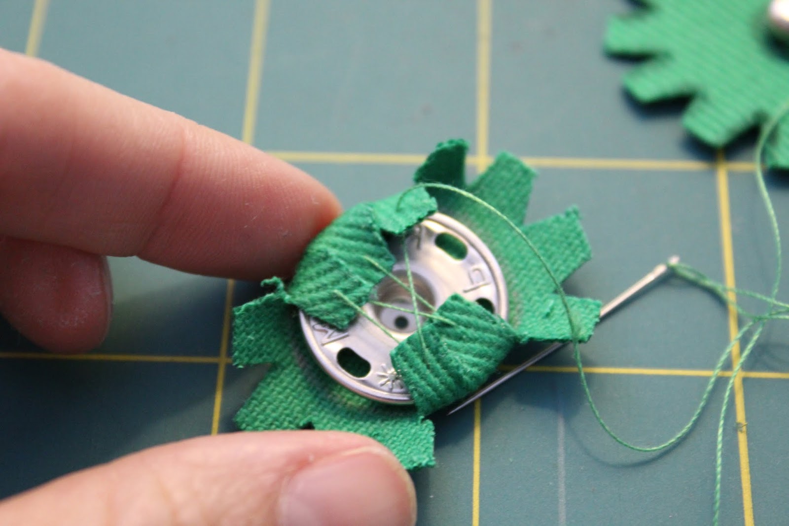 Nicole at Home Tutorial Covering snaps with thick fabric