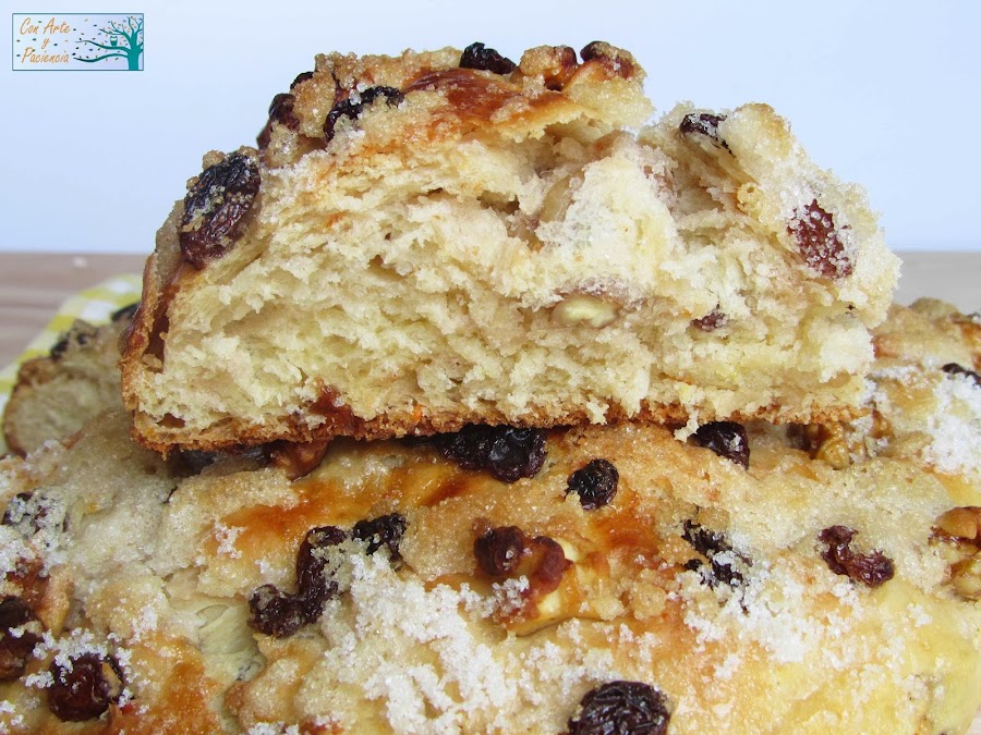 dulce,valenciano,valencia,coca,pasas,nueces,postre,meriendas,masa,casera,bizcocho,