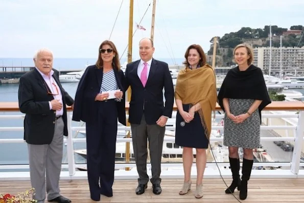 The Princess Grace Foundation-USA presented a check to Princess Caroline of Hanover and Prince Albert of Monaco