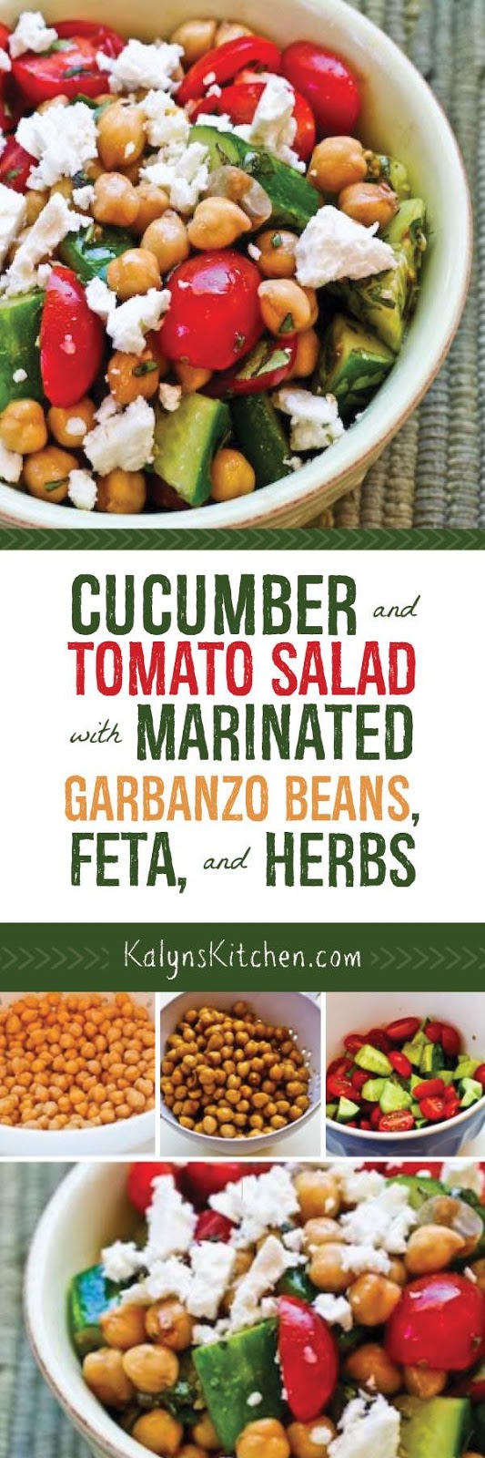Cucumber and Tomato Salad with Marinated Garbanzo Beans, Feta, and Herbs Kalyn's Kitchen