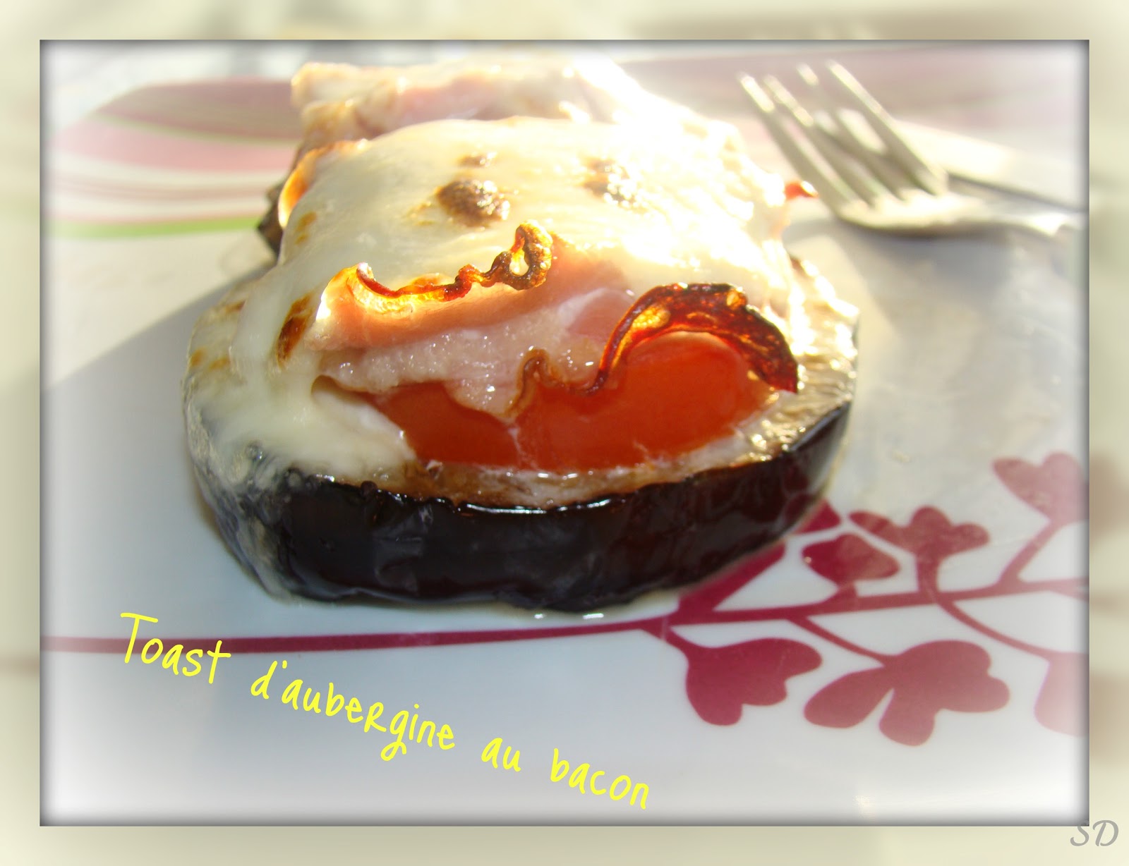 Toast d'aubergine au bacon