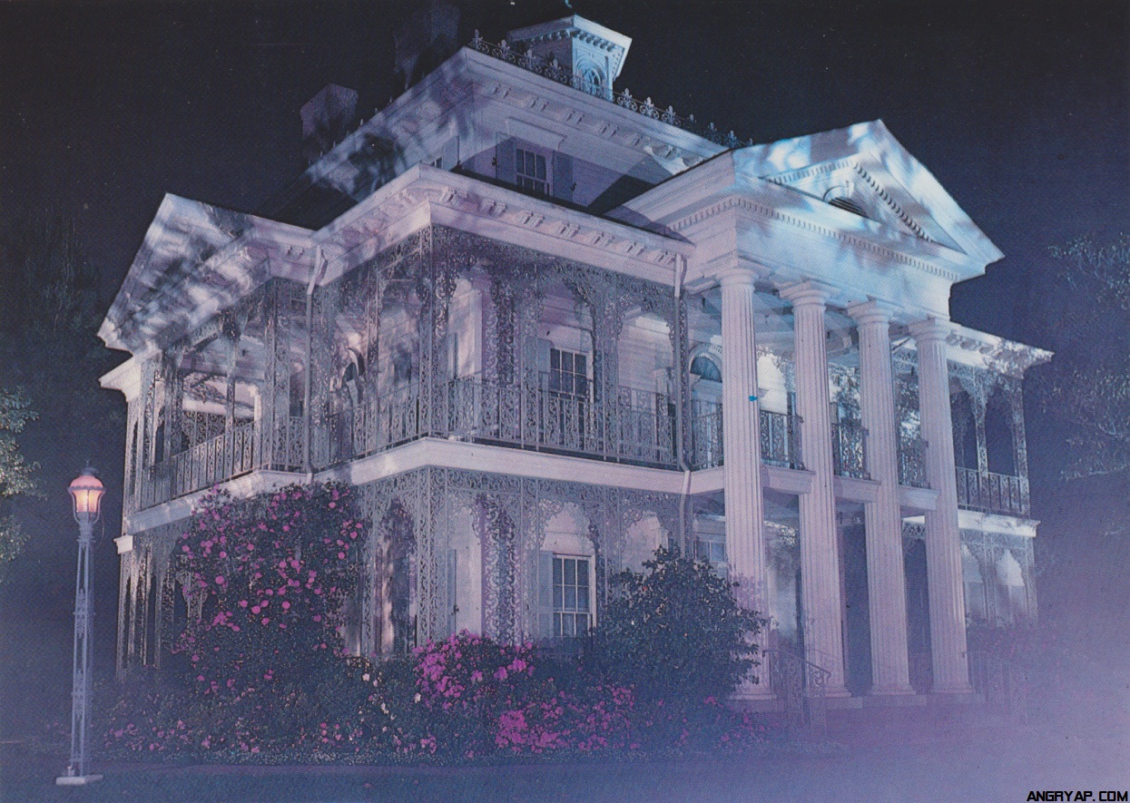 haunted mansion disneyland at night