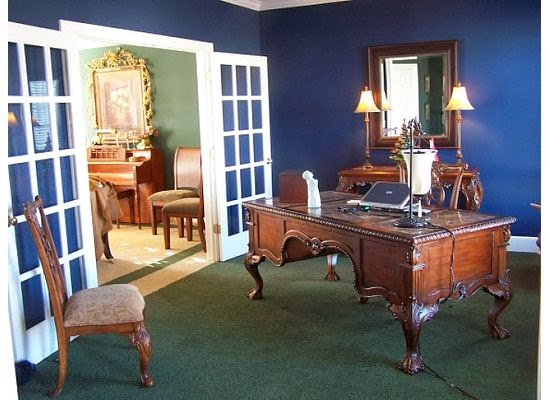 Oficinas decoradas en color azul - Colores en Casa